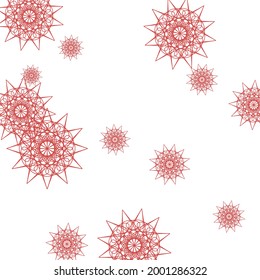 Santa Sharp Calm Snowflakes Stars Snow Ornament. Print Grey Holiday Ornamental Mandala Design Pic. Dark Christmas Black New Year Night Sky Wallpaper. Winter Satanic Chaotic Color Composition.
