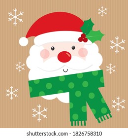 santa with shawl christmas greeting card