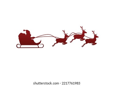 Santa sillhouette with his deer