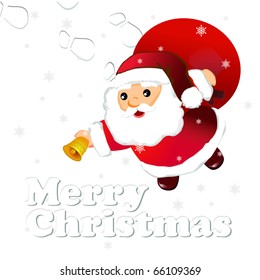 Santa singing Christmas carol in the snow
