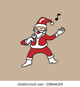 Santa singing and dancing cartoon vector