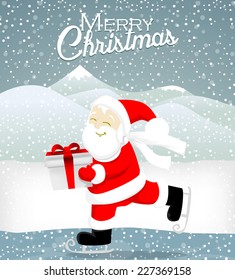 Santa skate on ice