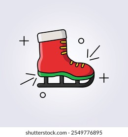 santa ski boots icon vector illustration design, template element xmas symbol sticker design