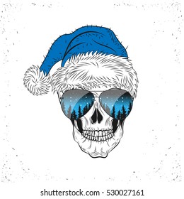 Santa Skull. Vector Illustration