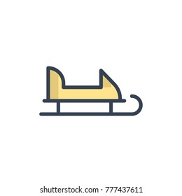 santa sled filled outline icon