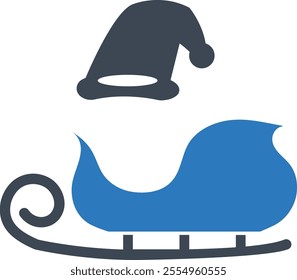 Santa sled icon on white background