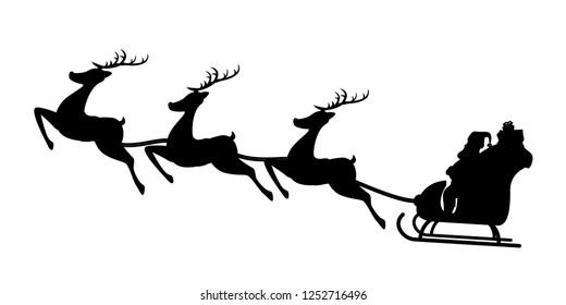 santa sled silhouette