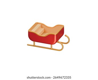 renderização de ilustração 3d do ícone do trenó santa