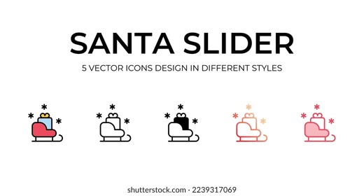 Iconos Santa sledge con fondo blanco.

