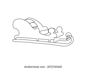 85 Continual Line Sleigh Reindeer Images, Stock Photos & Vectors ...