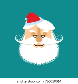 Santa sleep Emoji. Christmas Dream . Santa Claus with eyes closed. face avatar emotion
