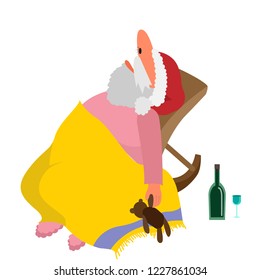 Santa is sleeping on the couch