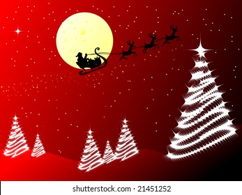 santa in sleigh