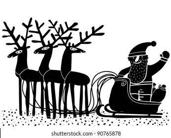 santa in sleigh