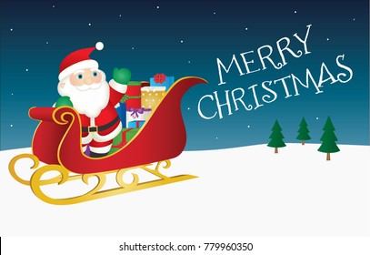 Santa in sleigh background