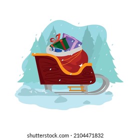 santa sleigh card with gift bag