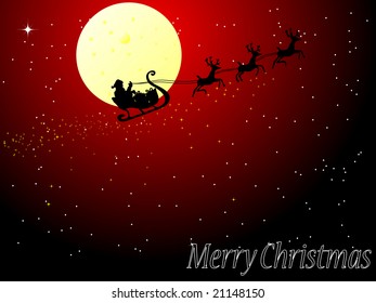 santa sleigh christmas card