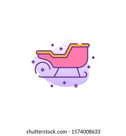 santa sleigh creative icon. flat multicolored illustration. From christmas icons collection. Isolated santa sleigh sign on white background
