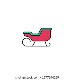 santa sleigh creative icon. Multicolor line illustration. From Christmas icons collection. Isolated santa sleigh sign on white background