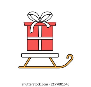 Santa sleigh delivery gifts online. Christmas shopping from home using a delivery service.