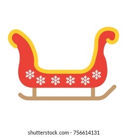 Santa sleigh flat icon, New year and Christmas, xmas sled sign vector graphics, a colorful solid pattern on a white background, eps 10.