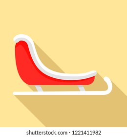 Santa sleigh icon. Flat illustration of santa sleigh vector icon for web design