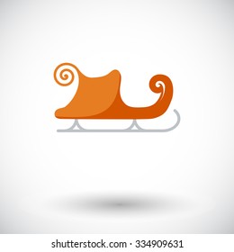 Santa sleigh icon. Flat vector related icon for web and mobile applications. It can be used as - pictogram, icon, infographic element. Vector Illustration.