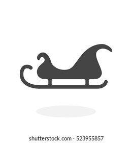 Santa sleigh icon isolated on white background. Santa sleigh vector logo. Flat design style. Modern vector pictogram for web graphics - stock vector