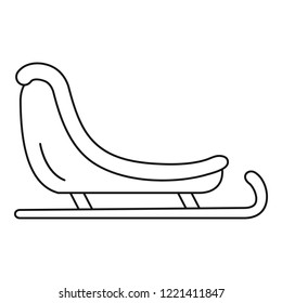 Santa sleigh icon. Outline santa sleigh vector icon for web design isolated on white background