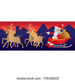 santa sleigh icon shape with deer