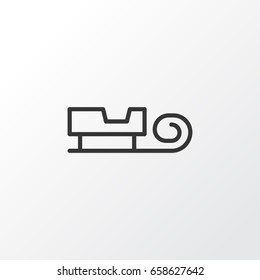 Santa Sleigh Icon Symbol. Premium Quality Isolated Sled Element In Trendy Style.