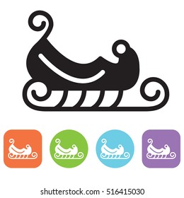 Santa Sleigh Icon Vector Stock Vector (Royalty Free) 516415042