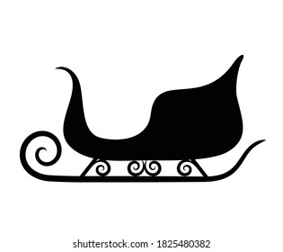Santa sleigh icon, vector illustration
