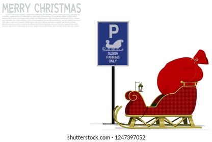 Santa ' sleigh is parked at parking area