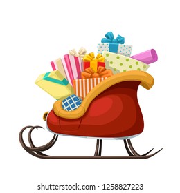 santa sleigh with presents