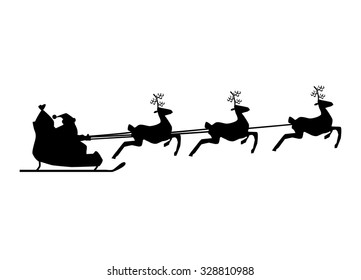 santa sleigh silhouette