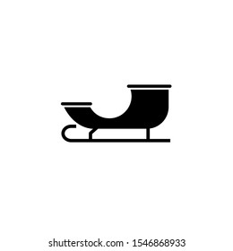 santa sleigh silhouette for christmas design isolated on white background