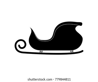santa sleigh silhouette for christmas design isolated on white background
