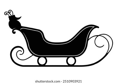 Santa sleigh silhouette design. This is a beautiful design.