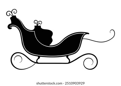 Santa sleigh silhouette design. This is a beautiful design.