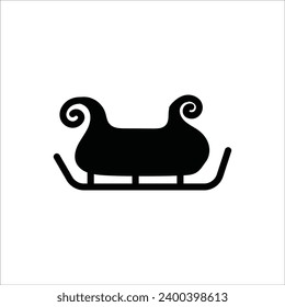 Santa sleigh silhouette on the white background