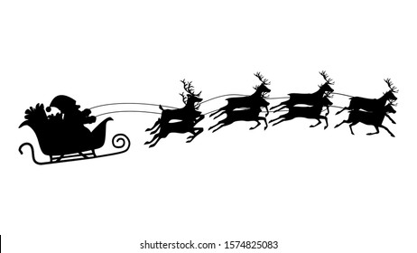 Santa Sleigh Six Reindeer Stock Vector (Royalty Free) 1574825083 ...