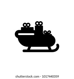 santa sleigh vector icon