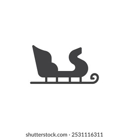 Santa sleigh vector icon. filled flat sign for mobile concept and web design. Santa Sleigh glyph icon. Symbol, logo illustration. Vector graphics