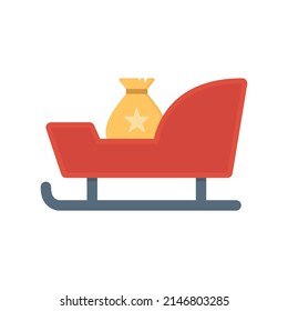 Santa sleigh Vector icon which is suitable for commercial work and easily modify or edit it

