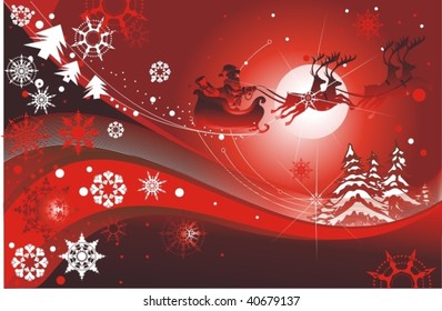santa sleigh vector illustration