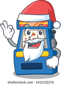 Santa slot machine attached to cartoon wall