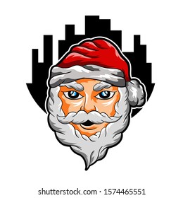 Santa smiled happily while on vacation in December cheerful