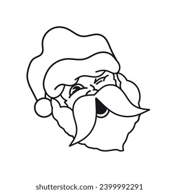 Santa smilling and wink vector