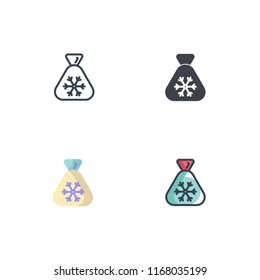 santa snack icons vector with four different style